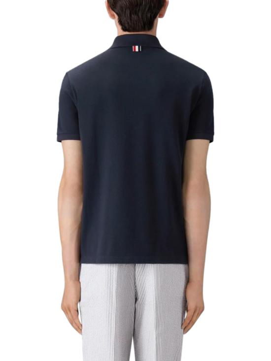 26SS 톰브라운 클래식 피케 4바 숏슬리브 폴로 티셔츠 MJP110P 00050415 Blue - THOM BROWNE