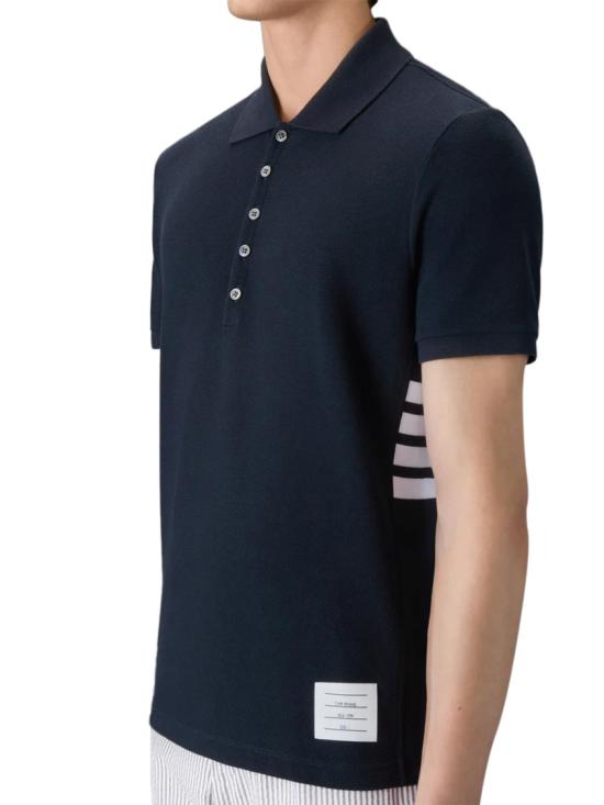 26SS 톰브라운 클래식 피케 4바 숏슬리브 폴로 티셔츠 MJP110P 00050415 Blue - THOM BROWNE