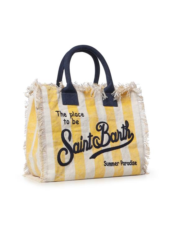 26SS 세인트바쓰 토트백 VANI001 09510L Yellow cream blue - MC2 SAINT BARTH