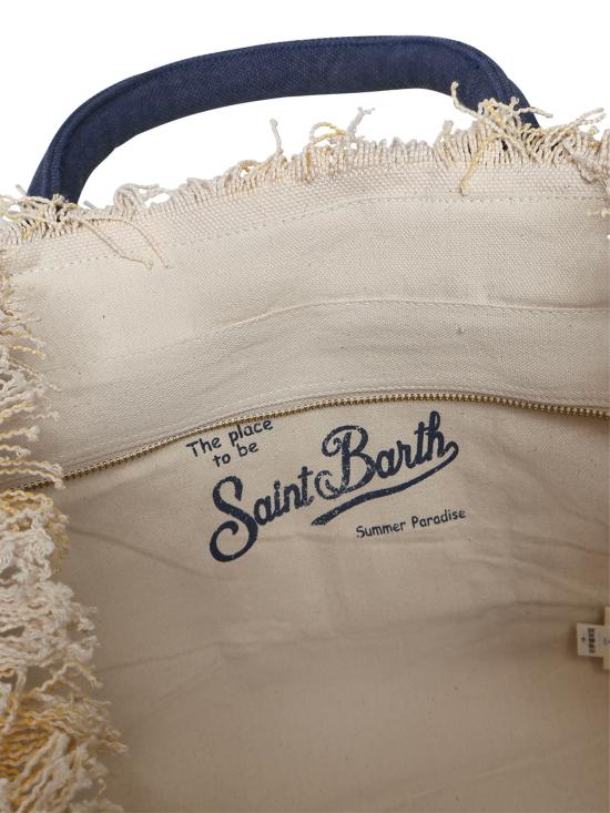26SS 세인트바쓰 토트백 VANI001 09510L Yellow cream blue - MC2 SAINT BARTH