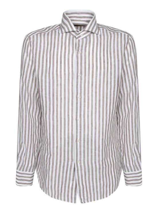 25SS 델 오글리오 긴팔 셔츠 721 81221 005 Brown