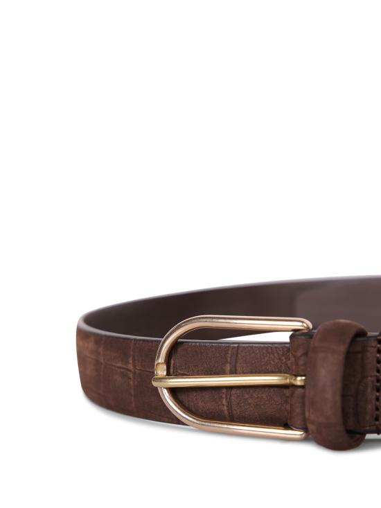 26FW 델 오글리오 가죽 벨트 0325 3851 07 PL46 M1 Brown - DELL'OGLIO