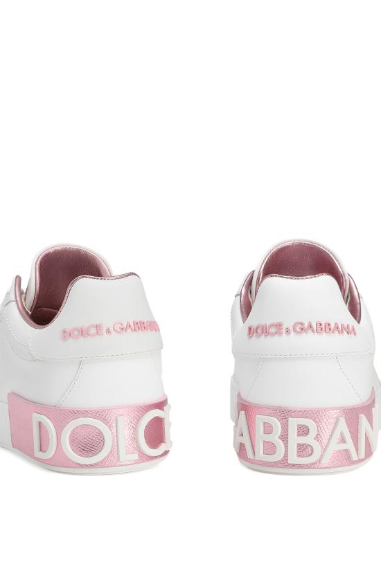 26FW 돌체앤가바나 카프스킨 나파 포르토피노 스니커즈 CK1544AX615 87587 Bianco rosa - DOLCE & GABBANA