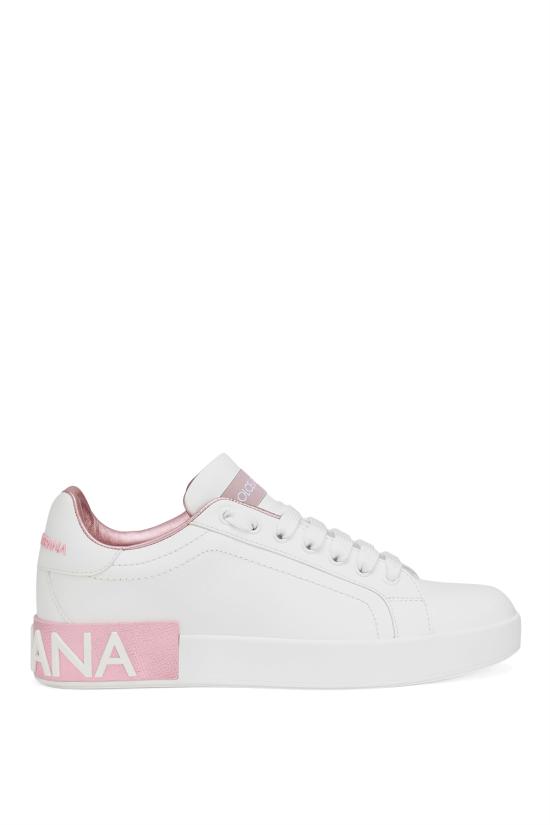 26FW 돌체앤가바나 카프스킨 나파 포르토피노 스니커즈 CK1544AX615 87587 Bianco rosa