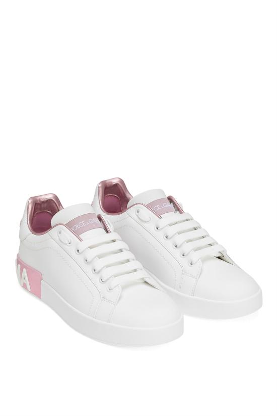 26FW 돌체앤가바나 카프스킨 나파 포르토피노 스니커즈 CK1544AX615 87587 Bianco rosa - DOLCE & GABBANA