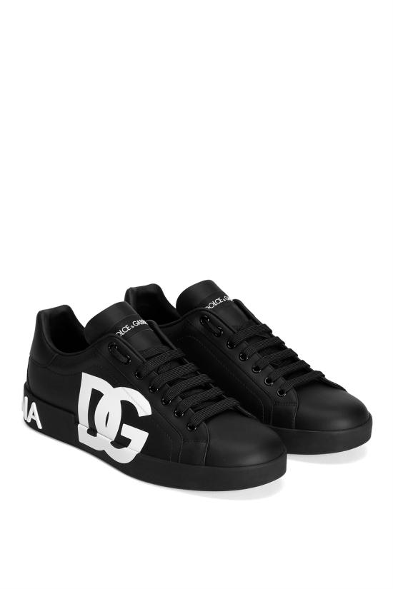 26FW 돌체앤가바나 DG 로고 카프스킨 나파 포르토피노 스니커즈 CS1772AC330 8B956 NERO NERO - DOLCE & GABBANA
