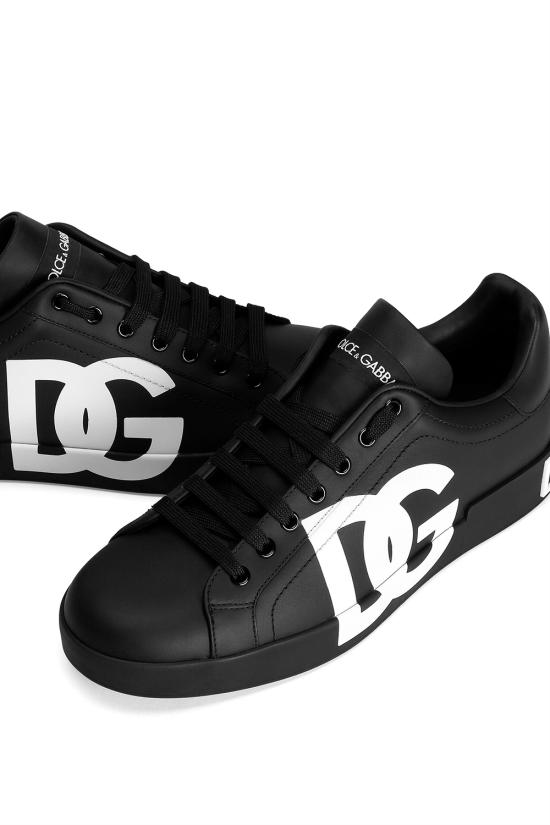 26FW 돌체앤가바나 DG 로고 카프스킨 나파 포르토피노 스니커즈 CS1772AC330 8B956 NERO NERO - DOLCE & GABBANA