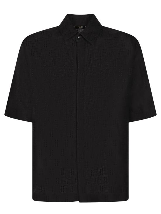 25SS 펜디 FF 자카드 셔츠 FS1317 AU6Y F0QA1 Black