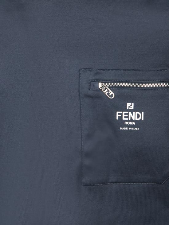 25SS 펜디 코튼 티셔츠 FY0936 ARYR F0QB0 Blue - FENDI
