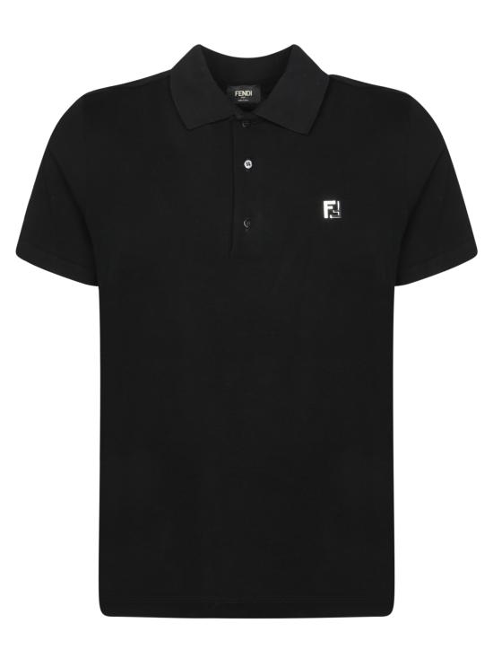 25SS 펜디 FF 메탈 피케 폴로 티셔츠 FY0985 AUA5 F0QA1 Black