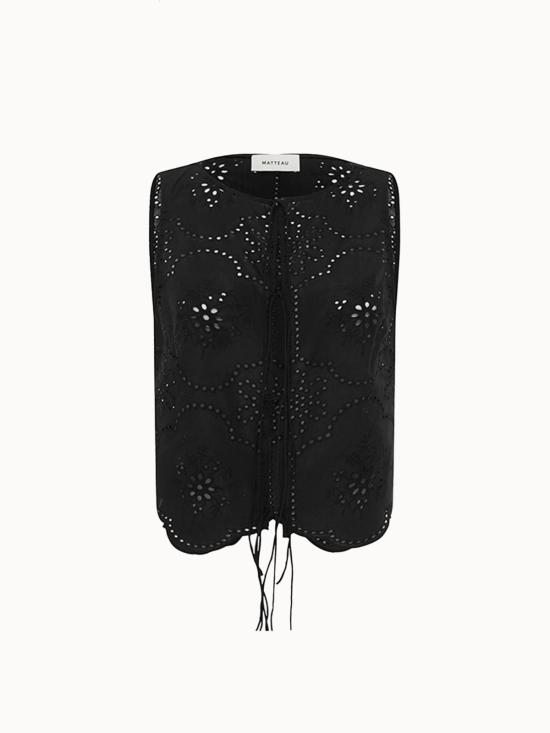  마토 블라우스 Matteau Broderie Tie  블랙