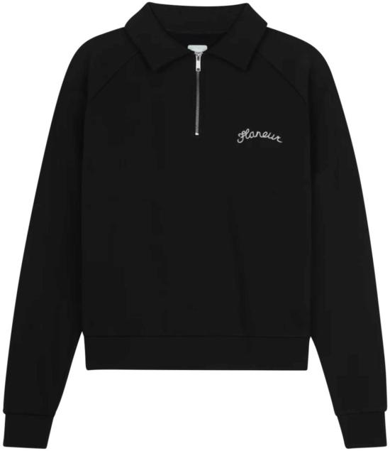 26SS 플라네르 니트 베스트 SIGNATURERAGLANHALFZIPBLACK