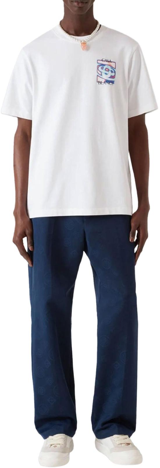 26SS 카사블랑카 탑 HEATMAPCLASSICTSHIRTBRIGHTWHITEJERSEY - CASABLANCA