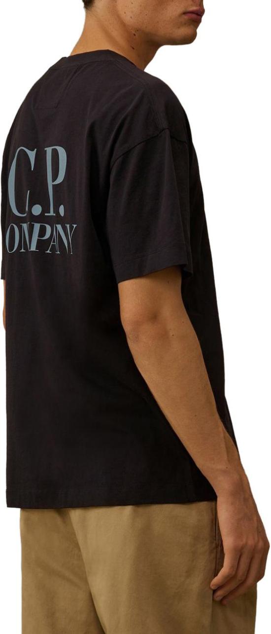 26SS 씨피 컴퍼니 30/1 저지 숏슬리브 로고 티셔츠 20CMTS086A005100W888 BLACK - C.P. COMPANY