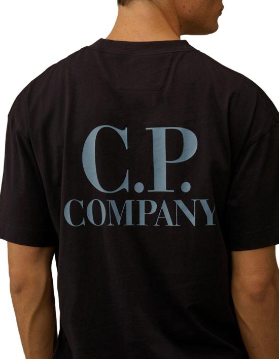 26SS 씨피 컴퍼니 30/1 저지 숏슬리브 로고 티셔츠 20CMTS086A005100W888 BLACK - C.P. COMPANY