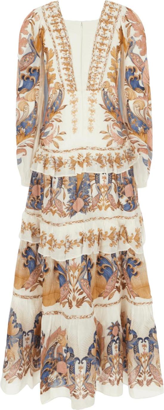 26SS 팜 리오 롱 원피스 FARMRIOSEAGARDENOFFWHITEBRAIDDETAILSLONGDRESS35925226084 - FARM RIO