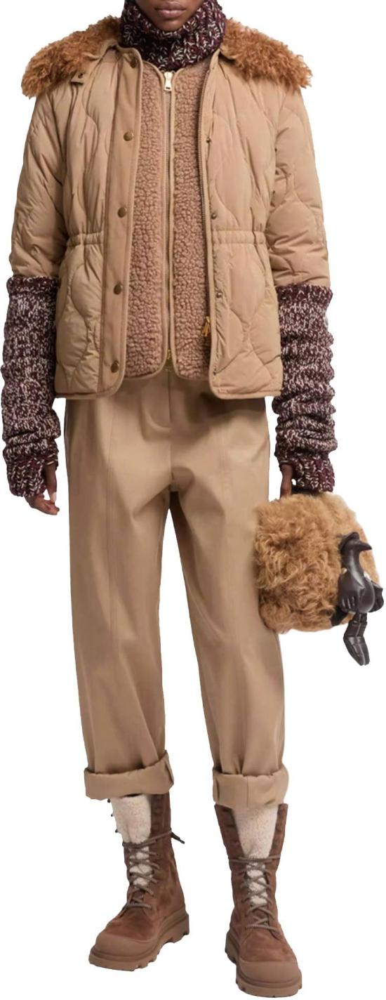 25FW 몽클레어 스트레이트 팬츠 MONCLERLOGOPANTSBEIGE - MONCLER