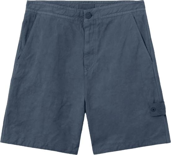 26SS 스톤 아일랜드 숏팬츠 SIGHOSTCOTTONLINENCANVASSHORTSSLATEBLUL1S15L100003S0F36V002E BLUE