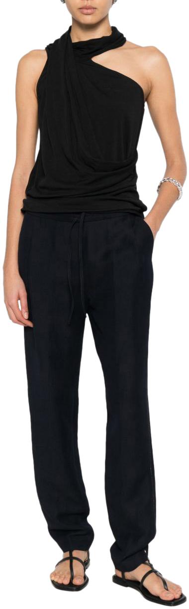 26SS 파비아나 필리피 플루이드 린넨 비스코스 트라우저 PAD276F366M1505146 NAVY - FABIANA FILIPPI