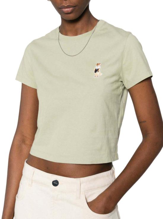 26SS 메종키츠네 드레스드 폭스 베이비 티셔츠 QW00113KJ70260451 LIME - MAISON KITSUNE