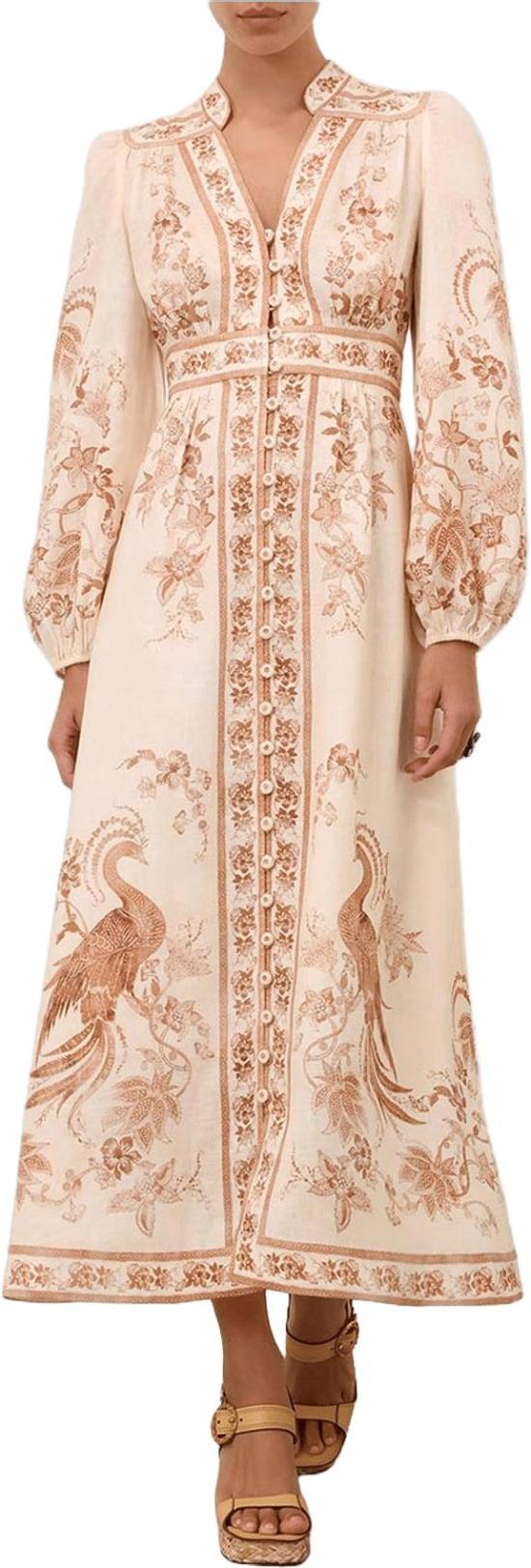 26FW 짐머만 롱 원피스 INDRAPLUNGEMIDIJURK WHITE - ZIMMERMANN