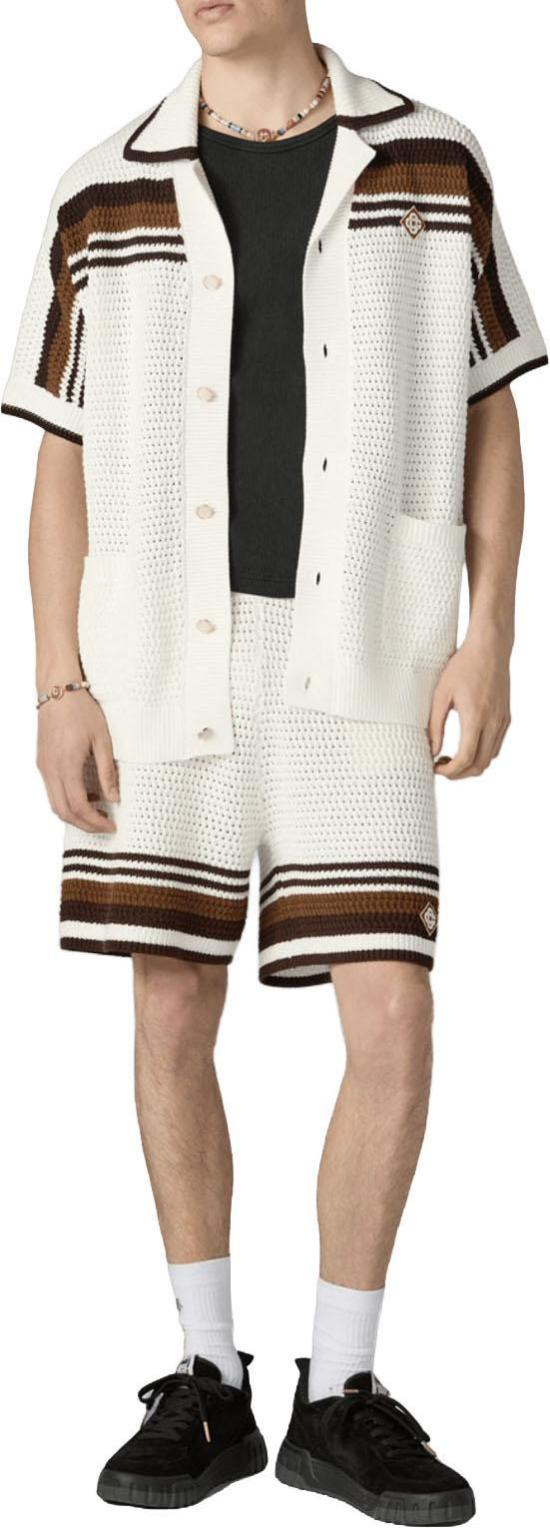 26FW 카사블랑카 반팔 셔츠 GEHAAIDEOVERHEMD WHITE - CASABLANCA