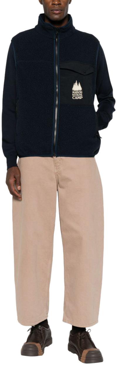 25FW 메종키츠네 캐주얼 플리스 베스트 PM02137WM2031P480 NAVY - MAISON KITSUNE