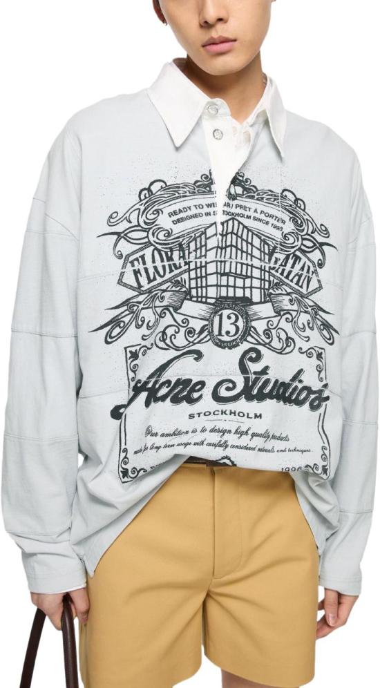 25FW 아크네 스튜디오 로고 티셔츠 CL0396AAA LICHTGREY - ACNE STUDIOS