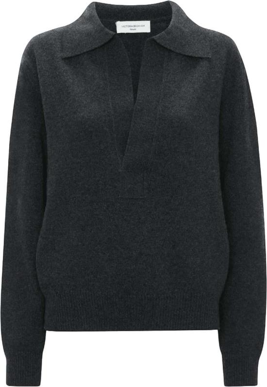 26FW 빅토리아 베컴 스웨터 VICTORIABECKHAM1326KJU007475A9896POLOCOLLARJUMPERPOLOSHIRTSKNITDARKGREY DONKERGREY