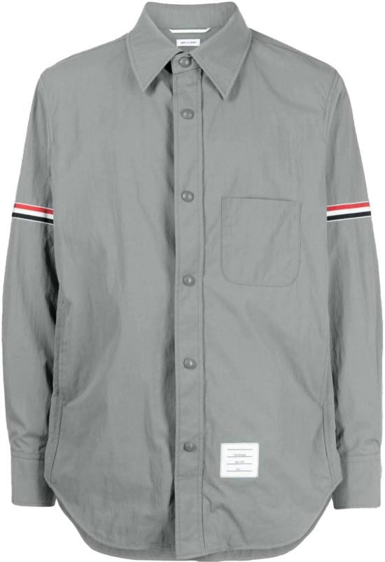 26SS 톰브라운 코트 SNAPFRONTSHIRTJACKETWRWBGROSGRAINARMBANDSINSOLIDNYLONSHELL35 GREY