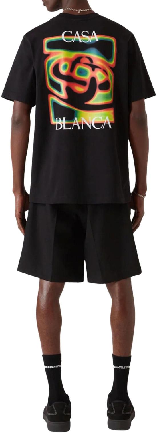 26SS 카사블랑카 탑 HEATMAPCLASSICTSHIRTBLACKJERSEY - CASABLANCA