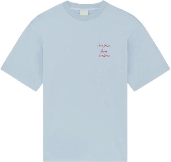 26SS 드롤드무슈 탑 LETSHIRTSLOGANCALLIGRAPHYLIGHTBLUE LICHTBLUE