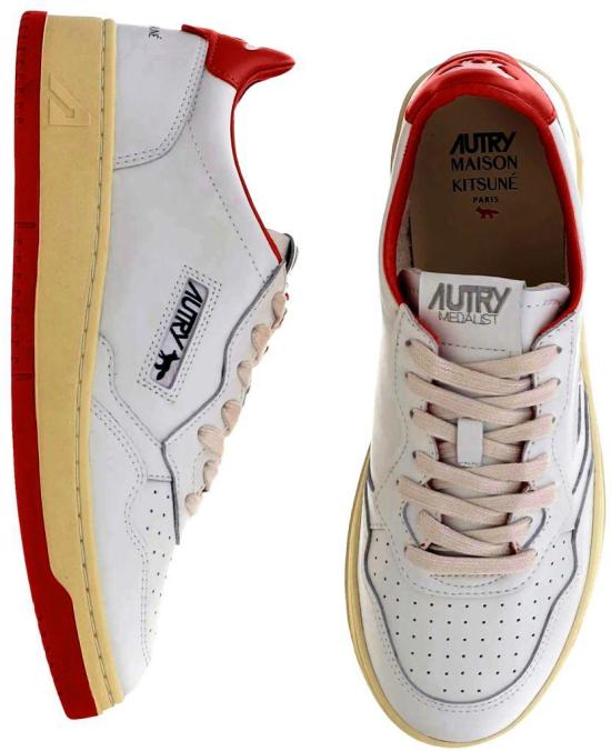 25FW 오트리 메달리스트 로우 스니커즈 AULMMK02 WHITE - AUTRY