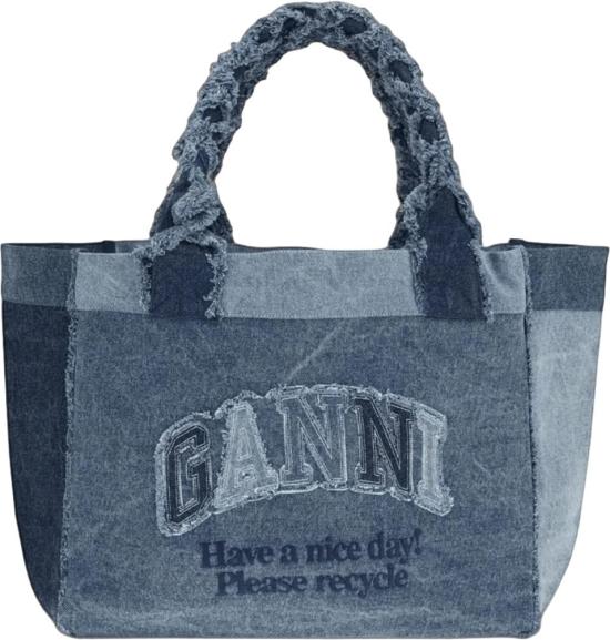 26SS 가니 토트백 MEDIUMTRAPEZEDENIMSHOPPERBAG BLUE