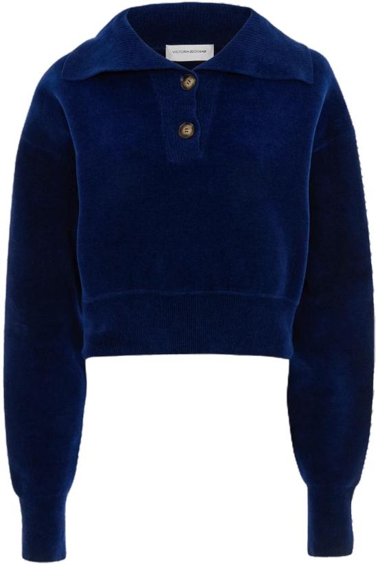 26SS 빅토리아 베컴 니트웨어 COLLAREDCROPPEDJUMPERBRIGHTNAVY