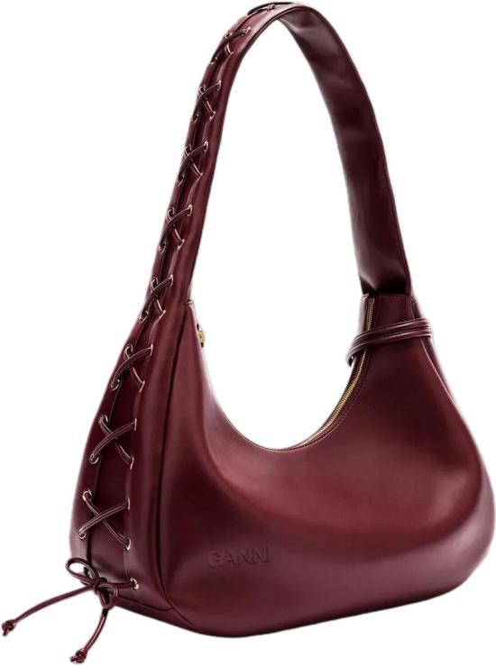 26SS 가니 숄더백 HOBOMEDUMLACESBURGUNDY MAROON - GANNI