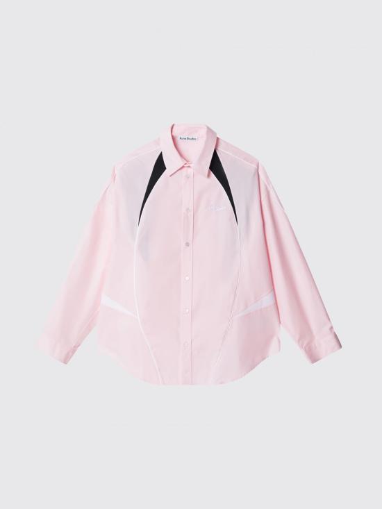 26SS 아크네 스튜디오 자수 로고 버튼업 셔츠 BB0671 DR5 Pink - ACNE STUDIOS
