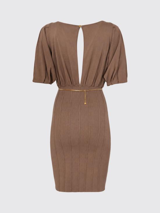 26SS 엘리자베타프랜치 미디 원피스 AM94T62E2 229 Earth - ELISABETTA FRANCHI