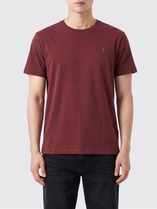 26SS 폴로 랄프로렌 포니로고 자수 반팔 티셔츠 710671438 424 Burgundy