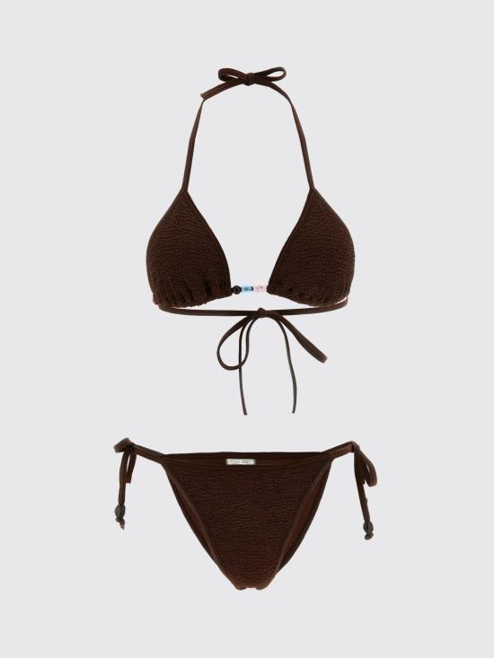 26SS 훈자 지 원피스 수영복 GINABEADEDBIKINI METALLICCHOCOLATE Brown - HUNZA G