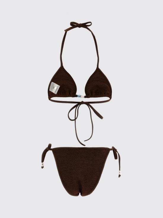 26SS 훈자 지 원피스 수영복 GINABEADEDBIKINI METALLICCHOCOLATE Brown - HUNZA G