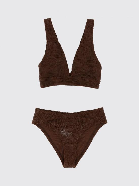 26SS 훈자 지 원피스 수영복 ANGELBIKINI METALLICCHOCOLATE Brown - HUNZA G