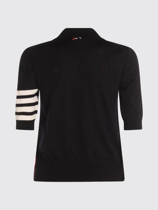 26FW 톰브라운 울 4바 릴렉스드 폴로 니트 FKP053AY1014 415 Navy - THOM BROWNE