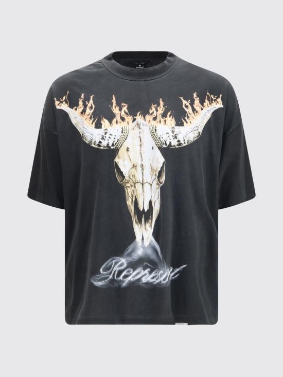 26SS 리프레젠트 브리티시 카우보이 티셔츠 MLM100592 STAINEDBLA Black 1 - REPRESENT
