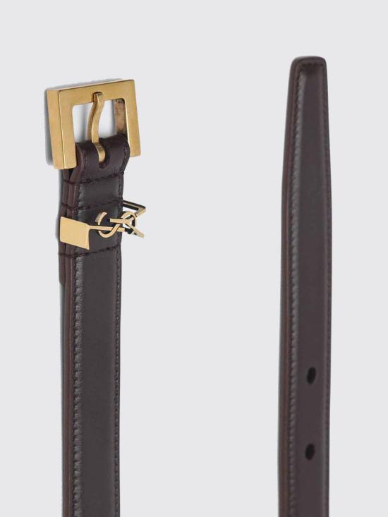 26SS 생로랑 카산드라 씬 스퀘어 버클 벨트 554465BOO0W 6892 Brown - SAINT LAURENT