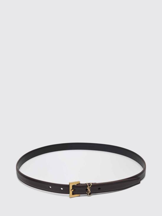 26SS 생로랑 카산드라 씬 스퀘어 버클 벨트 554465BOO0W 6892 Brown