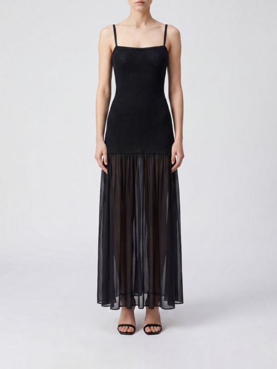 26SS 훈자 지 롱 원피스 NANCYHYBRIDDRESS Black