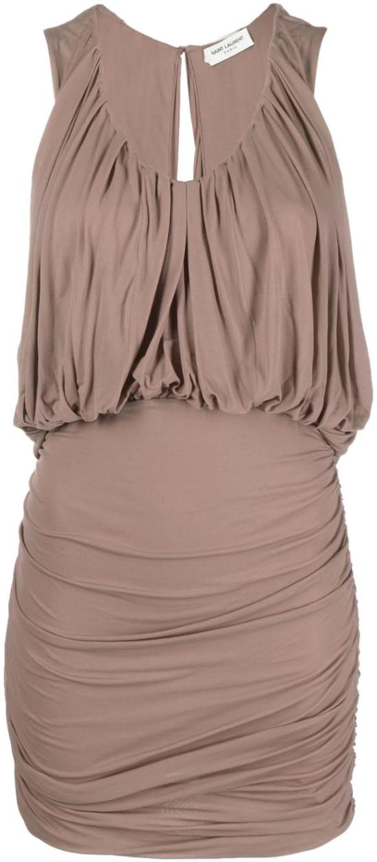 생로랑 숏 원피스 731056Y5G985762 TAUPE