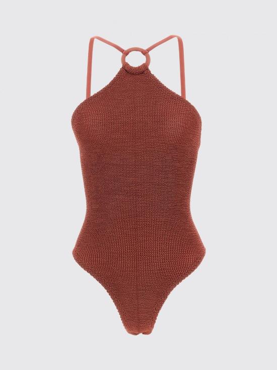 26SS 훈자 지 원피스 수영복 JASMINESWIM METALLICROSEWOOD Red - HUNZA G