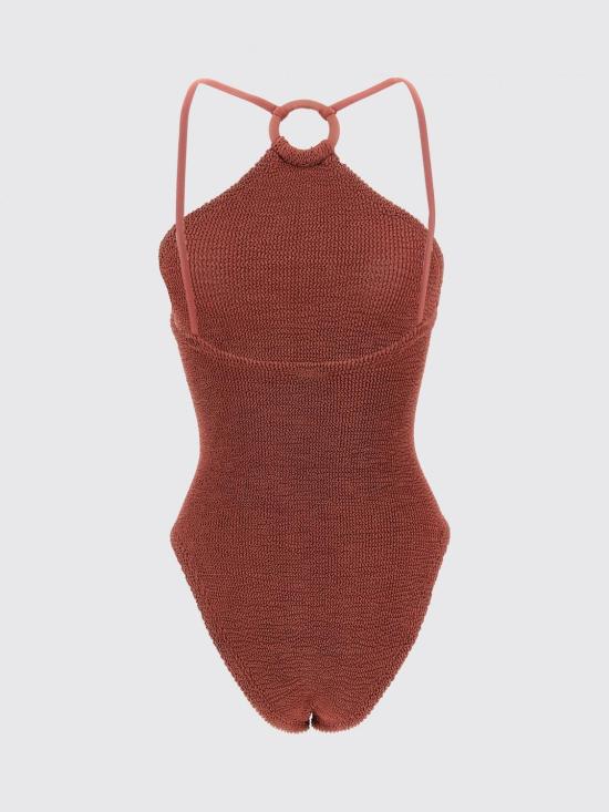 26SS 훈자 지 원피스 수영복 JASMINESWIM METALLICROSEWOOD Red - HUNZA G